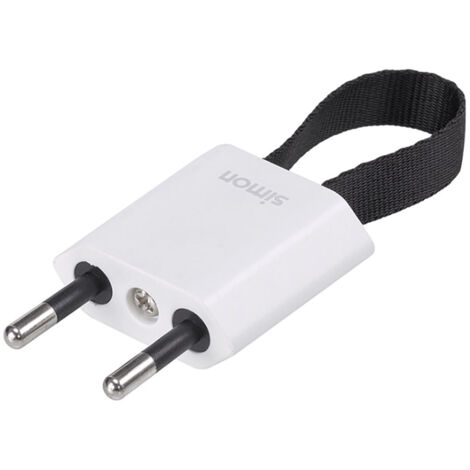 Fiche Schuko 2P+TT avec sortie frontale/latérale (10A 250V IP20) couleur blanche (1/5)