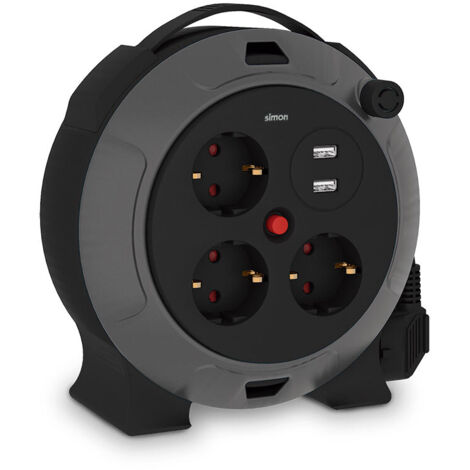 Enrouleur De Câble Usb/schuko Connectivité Multiple (usb + Schuko) Et Sécurité - Simon (1/5)