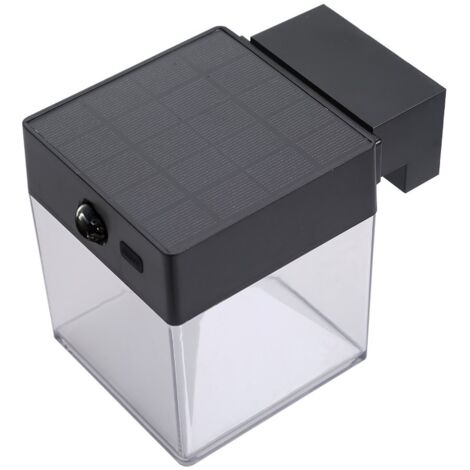 Applique Solaire Carrée 4w 500lm, 3 000/4 000/6 500k, Avec Capteur, Noir (1/4)