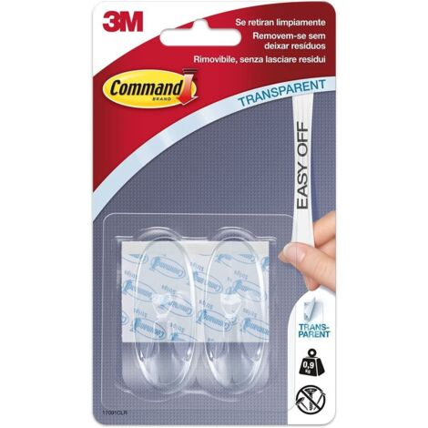 Crochet Transparent Moyen, 25 X 60 X 25 Mm, 2 Pièces + 4 Bandes (1/3)