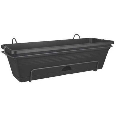Balconière Green Basics Allin1 50 – Extérieur et balcon – L 25,7 x W 47,3 x H 16,7 cm – Plastique recyclé résistant au gel – Elho