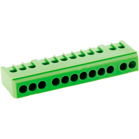 Zenitech – Bornier de terre 12 modules – Indice de protection IP20 – Connexions jusqu'à 16mm² – Fixation sur rail DIN