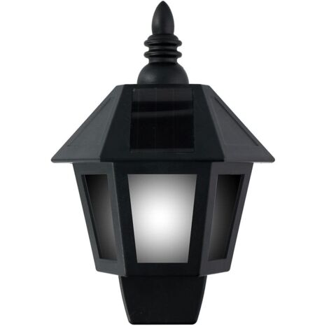 Applique Murale Solaire à Led, Lumière Froide/effet Flamme, Ip44, Noire