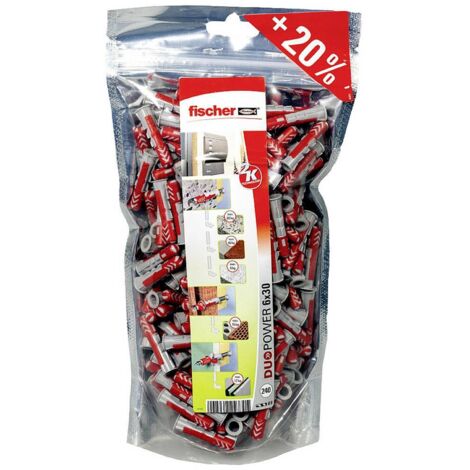 Fischer – Cheville DUOPOWER 536382 30 mm – Lot de 240 – Pour béton, brique et placoplâtre – Fixation rapide sans perçage profond - Y313872
