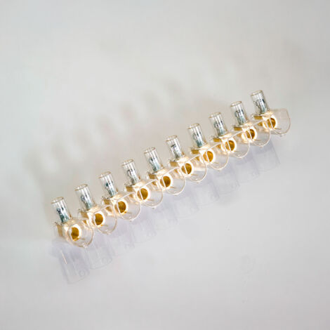 Bornier borgne transparent 10 pôles 4 mm² (450 V 32 A), couleur transparente