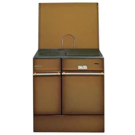 Godin – Cuisinière à bois 240162BRUNFONCEPOLI – Puissance 10 kW – Capacité bûches 50 cm – Corps en fonte – Four émaillé avec thermomètre intégré