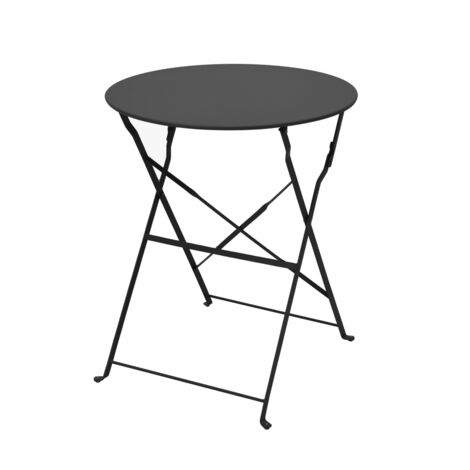 Table Bistrot Pliante Merida ø60cm En Acier Graphite (1/5)