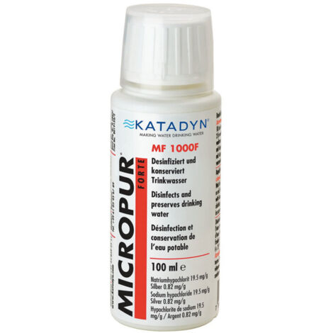 Désinfectant chloré de piscine Micropur Forte 100 ml – Élimine bactéries et virus – Conservation eau claire jusqu'à 6 mois (1/3)