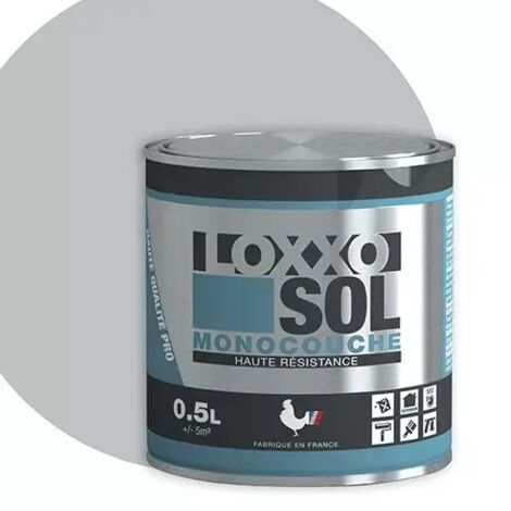 Peinture sol intérieure satinée 0,5L – Haute résistance aux taches – Pour béton et ciment – Couleur télégris 4 – Loxxo (1/2)