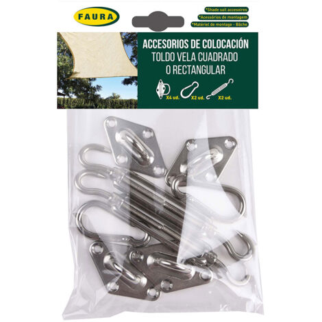 Kit Fixation Voile D'ombrage Carrée/rectangulaire Installation Robuste Et Durable - Faura (1/5)