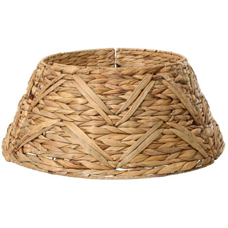Couvre-pieds de sapin de Noël en jacinthe d'eau ø70 cm – Hauteur 28 cm – Pour sapins jusqu'à 1,8 m – Décoration élégante – Everlands (1/2)