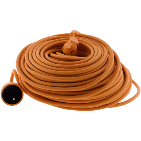 Zenitech – Prolongateur électrique 50m 16A H05VV-F 3G1,5mm² – Câble orange pour outils de jardin – Puissance 3500W sous 230V - HO5VV-F