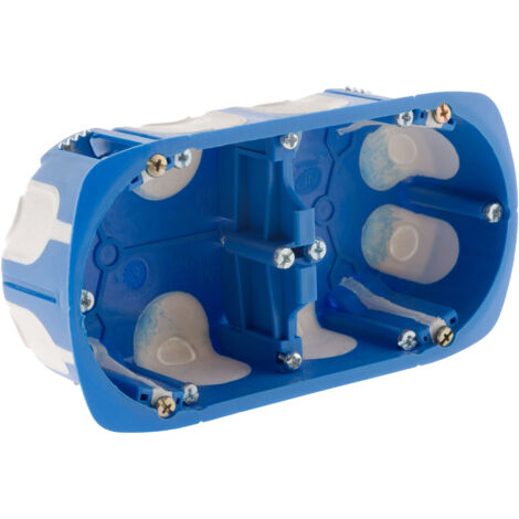 Boîte d'encastrement double 71mm étanche – Ø67mm P. 40mm – Multimatériaux pour cloisons sèches et murs pleins – Conforme NF – BLM (1/6)