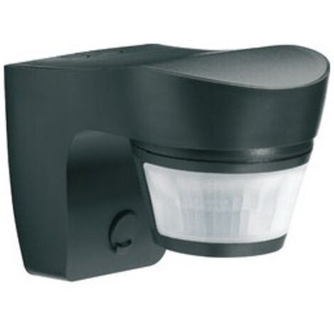Hager – Détecteur de mouvement IR 140° anthracite 16m mural IP55 – Détection extérieure et intérieure – Angle 140° pour cour et bureaux (1/5)