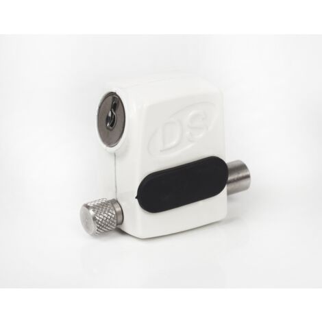 La Croisee Ds – Arrêt de vantail S HESTIA à clés identiques manuel blanc RAL 9010 – Butée en élastomère – Pêne inox – Gâche polyamide