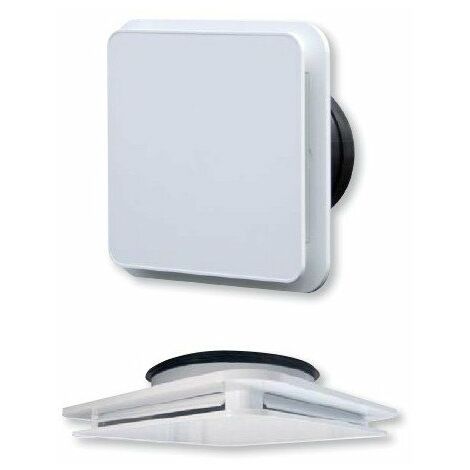 Unelvent – Bouche d'extraction VMC 160 mm – Débit ajustable 120-240 m³/h – 4 volets orientables – Design extra-plat blanc