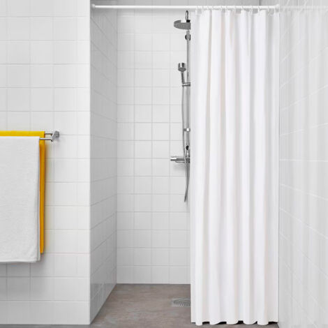 Rideau de douche lavable anti-moisissure « Basic » 180 x 180 cm en PVC blanc