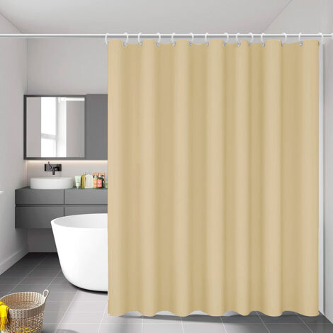 Rideau De Salle De Bain Basic Beige 140 X 180 Cm (1/2)