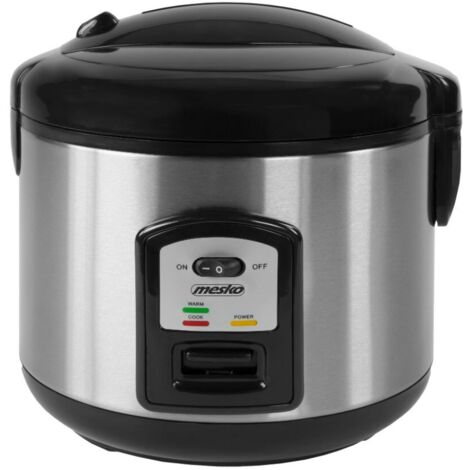 Mesko MS6411 Cuiseur à Riz 1,5 L Fonction Maintien au Chaud, Cuisson à la Vapeur, Antiadhésif 1000W Argent