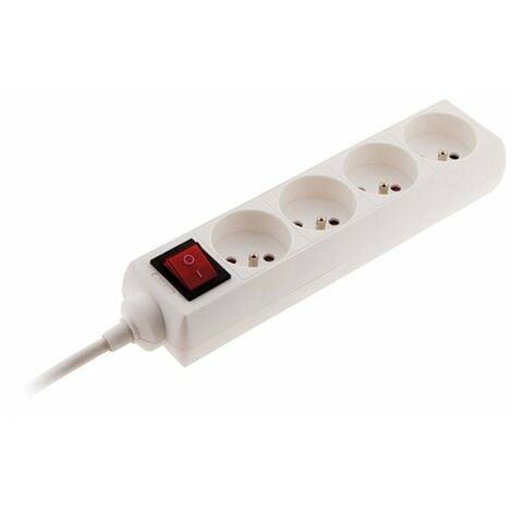 Bloc multiprises 4 prises 16a + interrupteur à voyant 1ml banlc