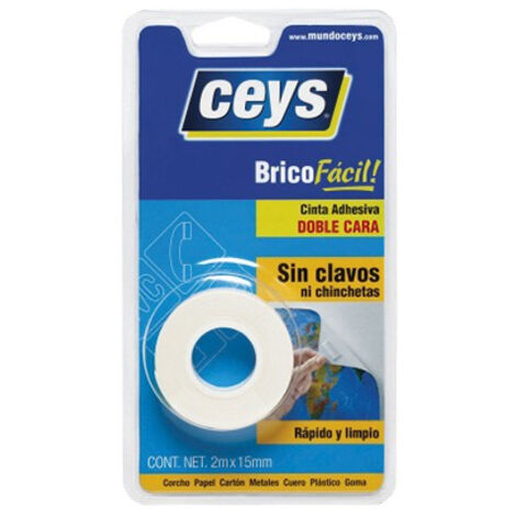 Rouleau de ruban adhésif double face 2 m x 15 mm 500801 ceys (1/2)