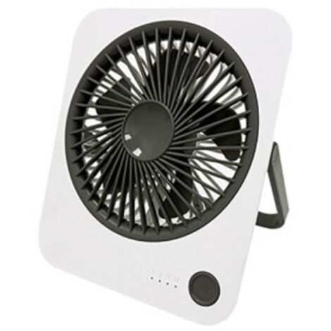 Ventilateur de table rechargeable, 1200 mAh, noir et blanc (1/2)