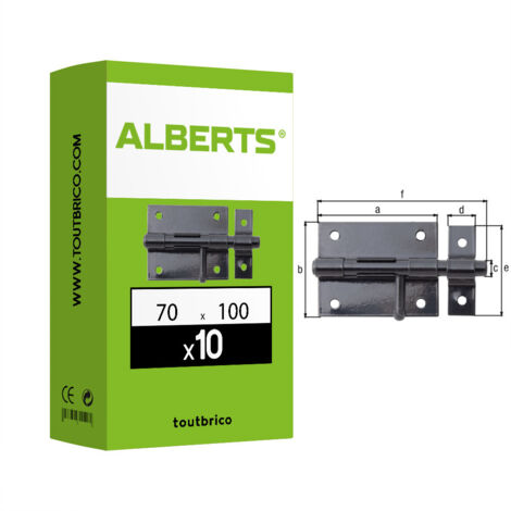 Verrou Box Bouton D10mm Noir (1/2)
