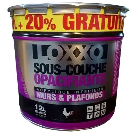 Sous-couche opacifiante acrylique 12L – Haute qualité pour plaques de plâtre – Finition uniforme – Pouvoir couvrant excellent – Loxxo