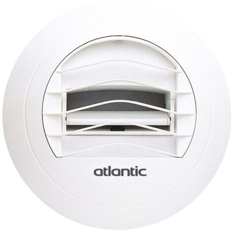 Atlantic – Bouche VMC autoréglable cuisine 45/105 m³/h – Débit 125 mm – Montage sur manchette courte – Grille amovible pour entretien