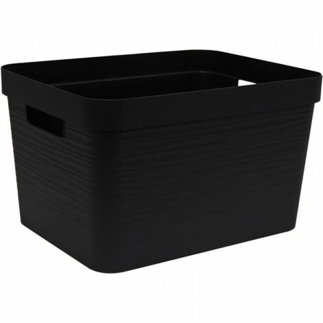Boîte Rangement Stone Noire 30l Rangement Polyvalent Robuste Design - Eda (1/3)