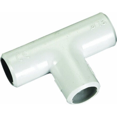 Raccord en T Electrique PVC Blanc 20mm ELECTRALINE