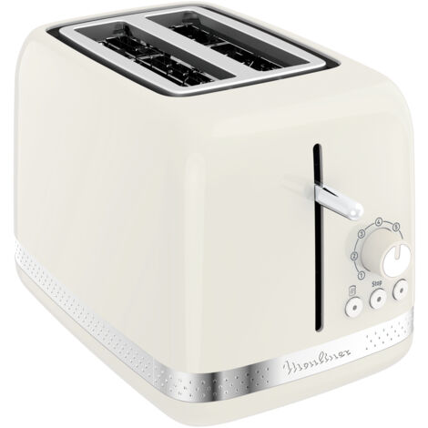 Moulinex – Grille pain 2 fentes larges 850W – 7 niveaux de dorage – Couleur ivoire – Commande rotative