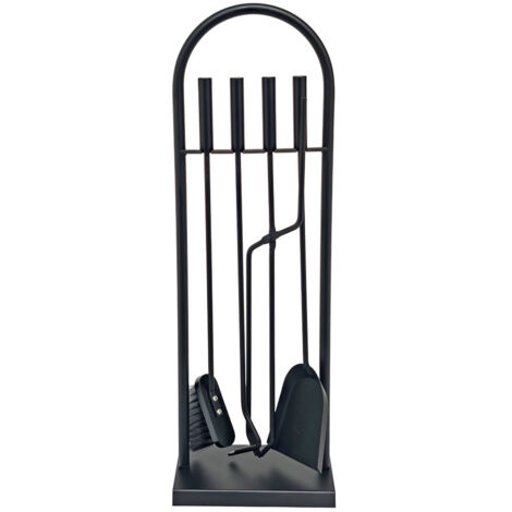 Ensemble d'accessoires de cheminée - AUFUN - 5 pièces - Acier inoxydable - Support inclus