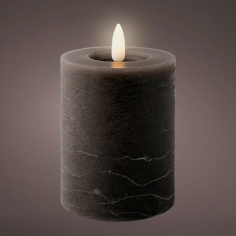 Bougies Led Cire Grise Flamme Vacillante Réaliste Sans Danger - Lumineo (1/2)