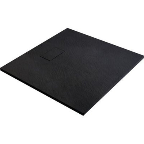 Receveur de douche extra-plat noir effet pierre Gaïa Odyssea - 90 x 90 cm (1/5)