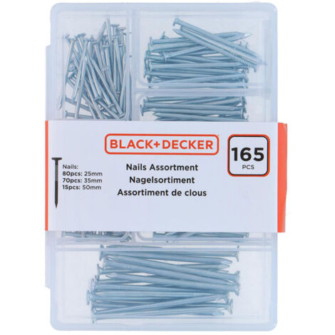 Assortiment de clous Black+Decker 165 pièces (1/4)