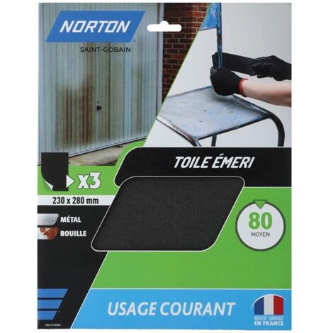 Feuilles Toile Emeri 230x280 Grain 80 Norton Courants - Norton (1/2)