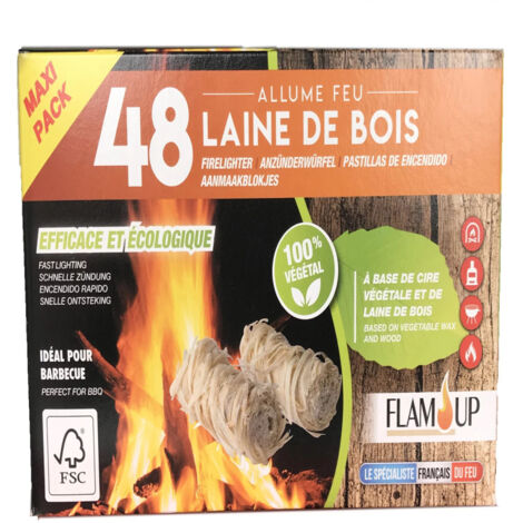 Allume feu Laine De Bois Flam up 100 V g tal Combustion Longue Flam up