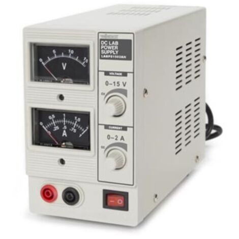 Velleman – Alimentation de laboratoire réglable 0-15 VCC 0-2 A – Limitation de courant – Protection contre courts-circuits – Analogique