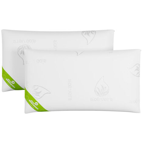 Oreillers viscoélastiques Blanc Nalui Paquet 2 (70x38 cm), Fermeté moyenne