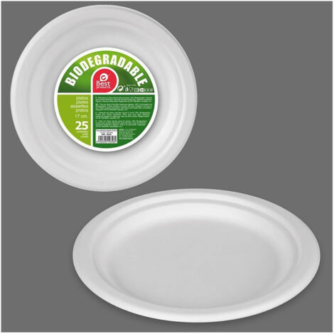 Assiette à Dessert Biodégradable ø17 Cm, 25 Unités (1/2)