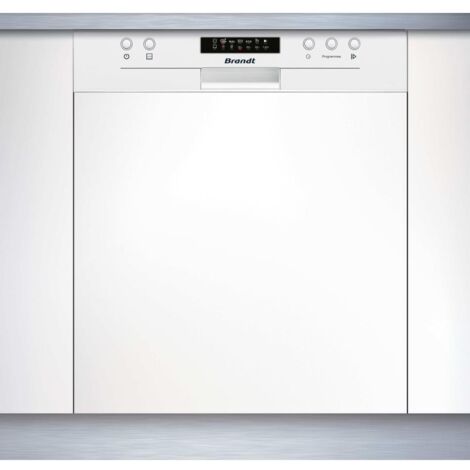 Brandt – BDB424LW – Lave-vaisselle intégrable 14 couverts – 6 programmes – 44 dB – Séchage convection active – Dimensions 81,5x59,8x57 cm - 14cvts (1/10)