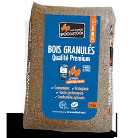 Sac de granulés de bois Premium 15 kg – 100 % naturel – Faible taux de cendres – Combustion propre – Compatible poêles et chaudières – Euro Energies