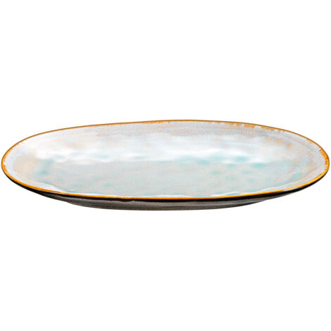 Shadow Aqua - Plat ovale extra large 36 x 22 cm (x2) (1/4)
