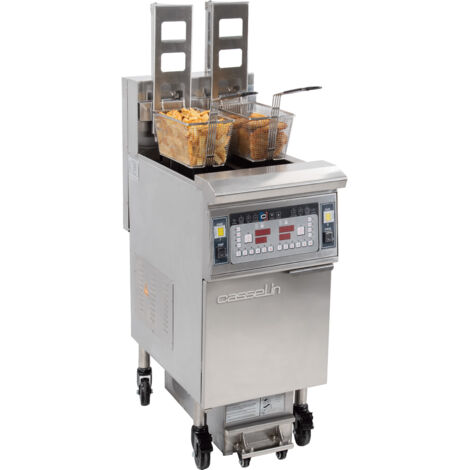 Friteuse électrique avec relevage automatique et filtration 2 x 12 litres 17Kw - Casselin (1/2)
