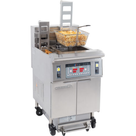 Friteuse électrique avec relevage automatique et filtration 12+22 L 8,5+17kW - Casselin