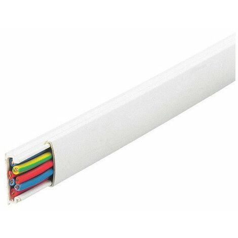 Legrand – Cache-câbles blanc 20 x 10mm – Longueur 2100mm – PVC sans halogène – Fixation perforée pour installation rapide