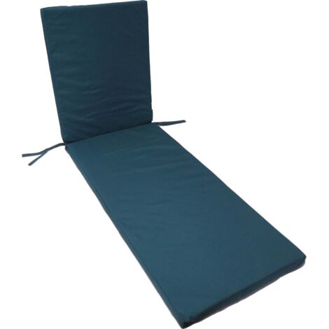 Coussin bain de soleil déhoussable 185x55cm – Tissu déperlant en polyester – Garnissage mousse polyéther 16kg – Protection hiver – Jardin Prive