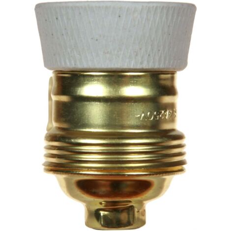 L'Ebenoid – Douille E27 acier laitonné – Raccord 10mm – Conçu pour éclairage sécurisé – Usage professionnel et bricolage avancé