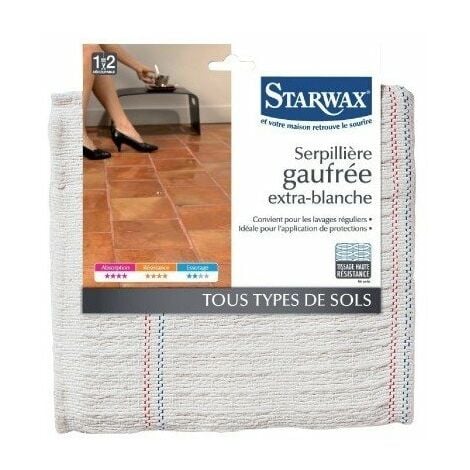 Serpillière gaufrée extra blanche  50 x 100